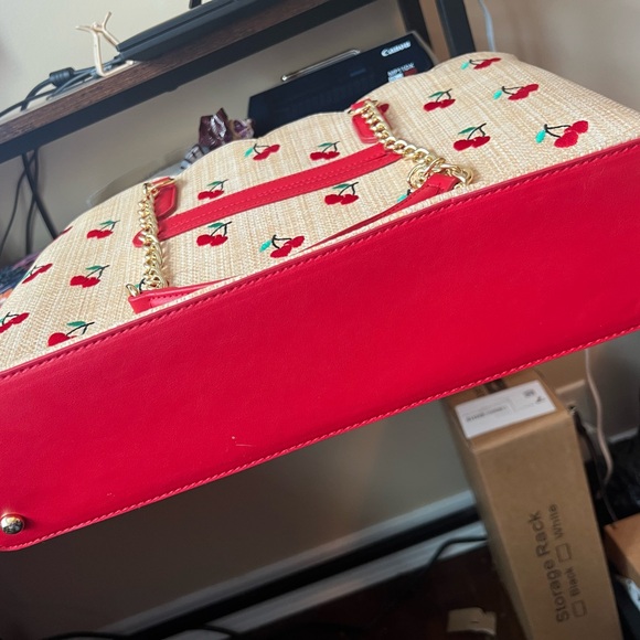 Betsey Johnson Cherry Heart Tote with Red Accents - Picture 3 of 4